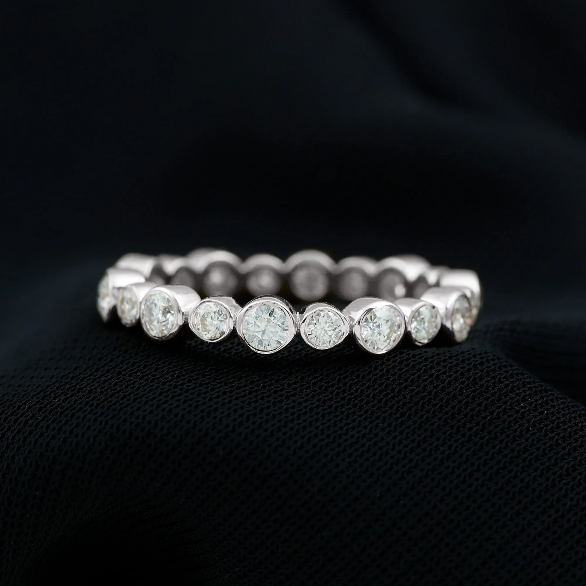 Bezel Set Round Cubic Zirconia Unique Full Eternity Ring