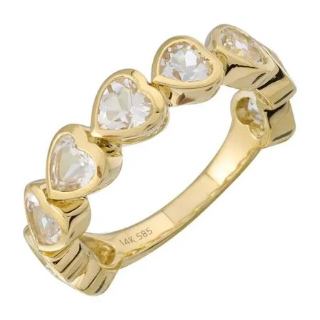 BEZEL SET TOPAZ HEART RING