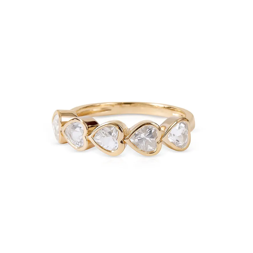 BEZEL SET TOPAZ HEART RING