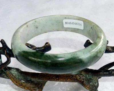 Big "Kiss of Green" Burmese Jadeite Jade Bangle Bracelet 59mm Certificate (754)