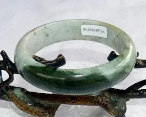 Big "Kiss of Green" Burmese Jadeite Jade Bangle Bracelet 59mm Certificate (754)