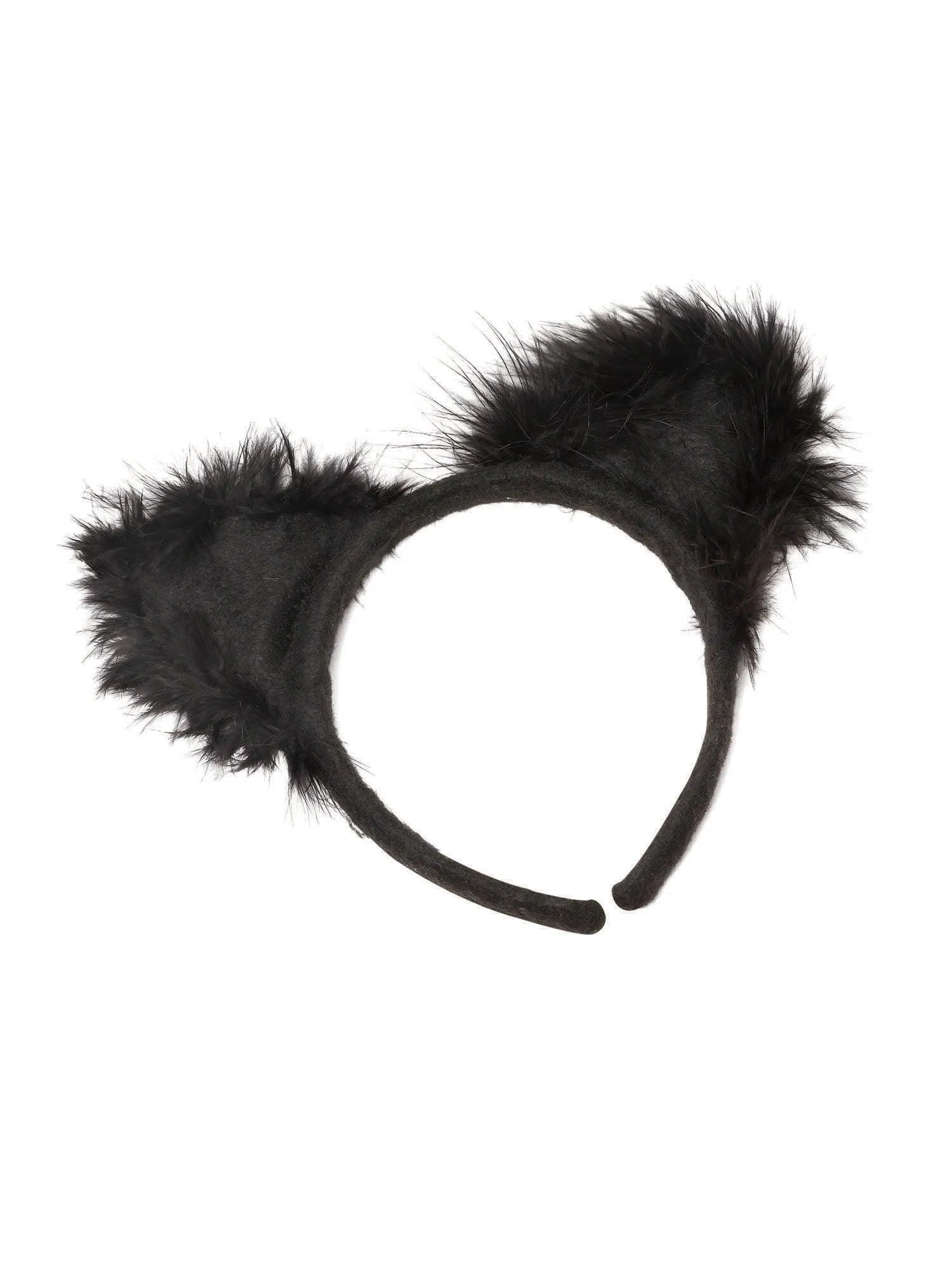 Black Cat Ears Marabou on Headband Book Week Fancy Dress Costume Accessories