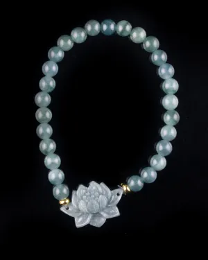Blue Beaded Lotus Bracelet