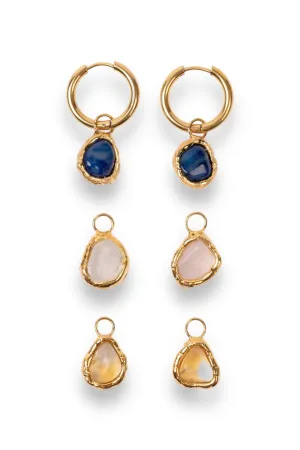 Blue Pitaya Fruit Charm Hoops
