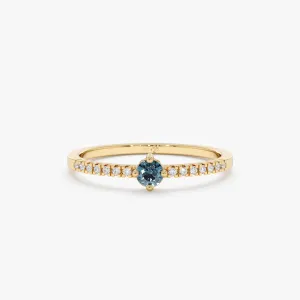 Blue Topaz and Diamond Engagement Ring, Angela