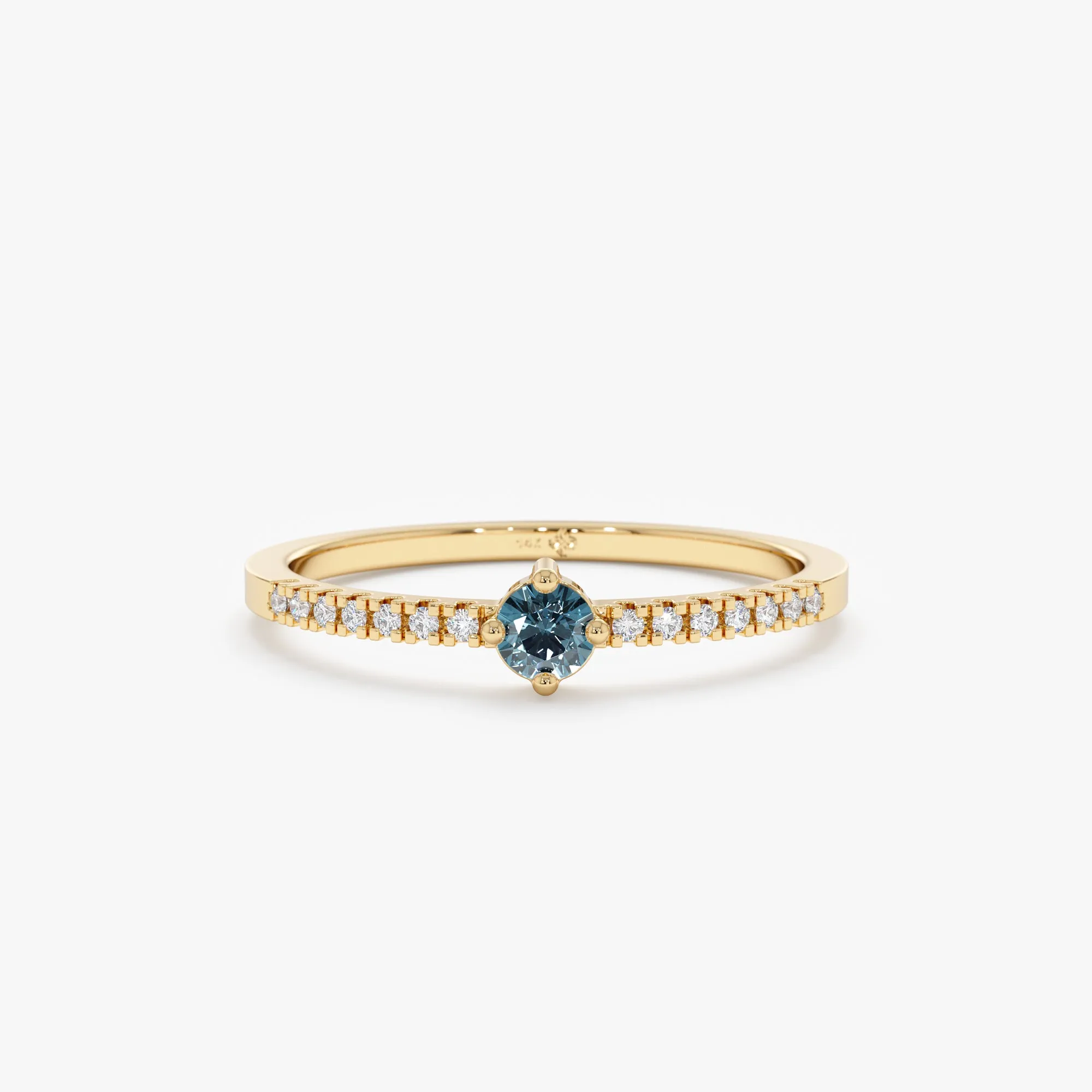 Blue Topaz and Diamond Engagement Ring, Angela