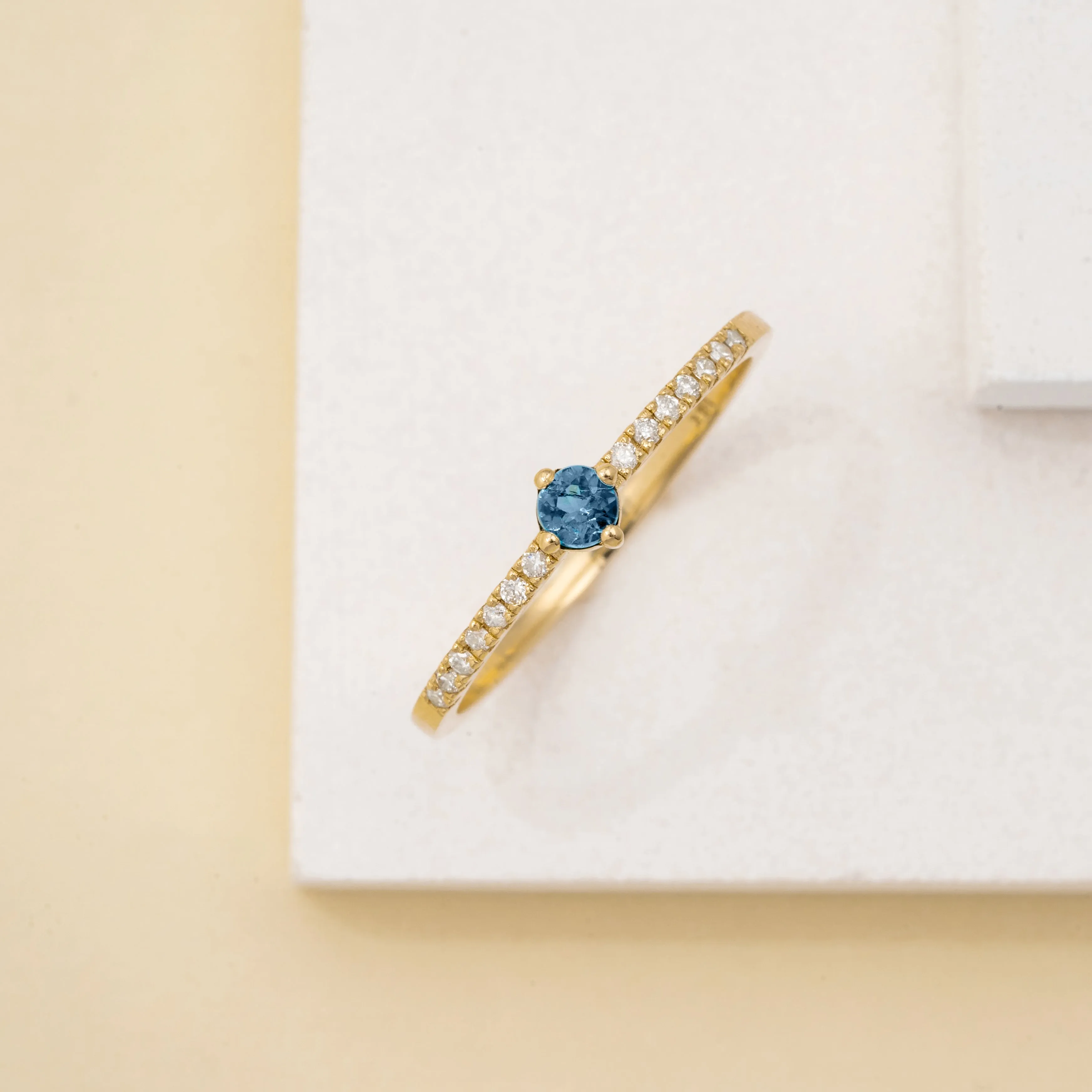 Blue Topaz and Diamond Engagement Ring, Angela