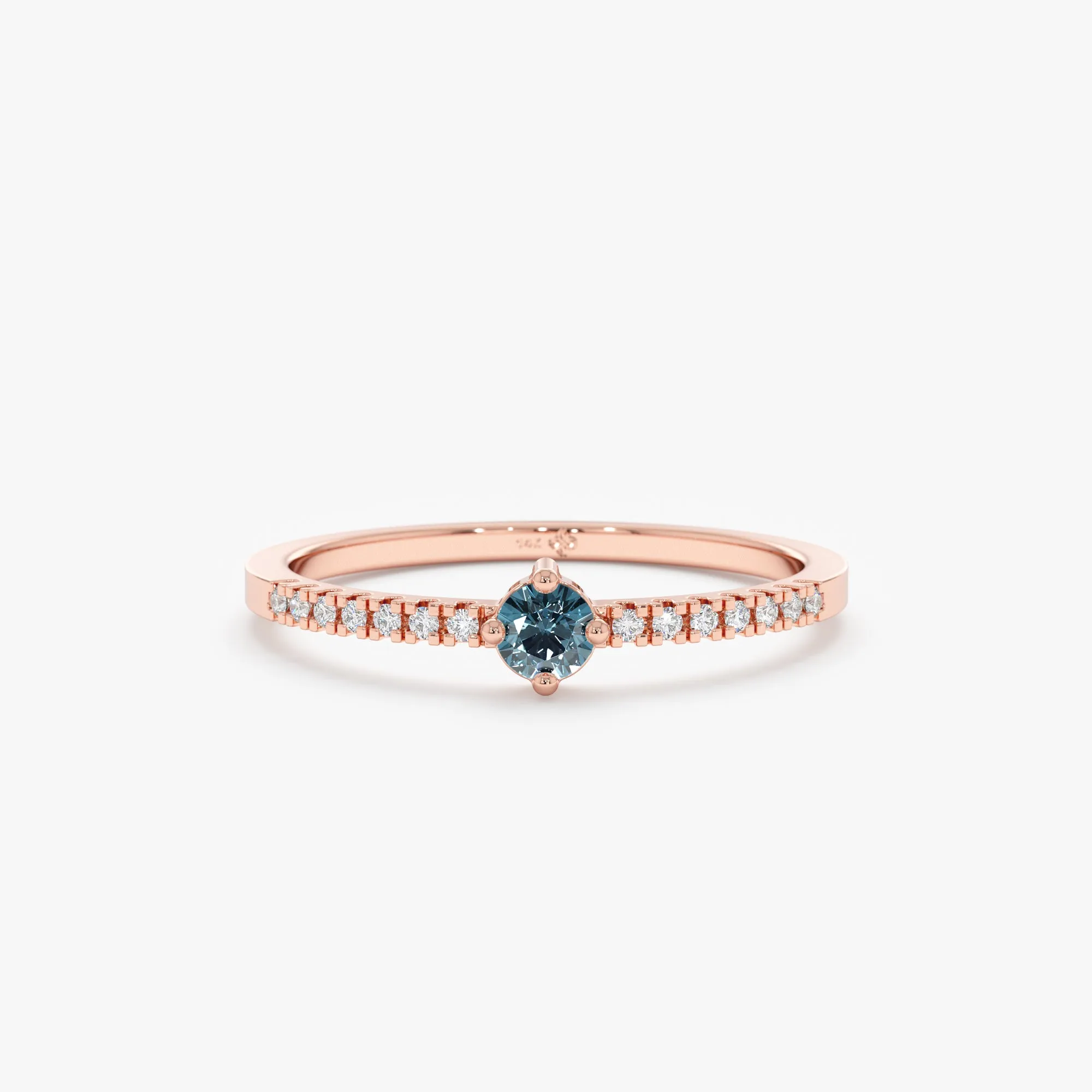 Blue Topaz and Diamond Engagement Ring, Angela