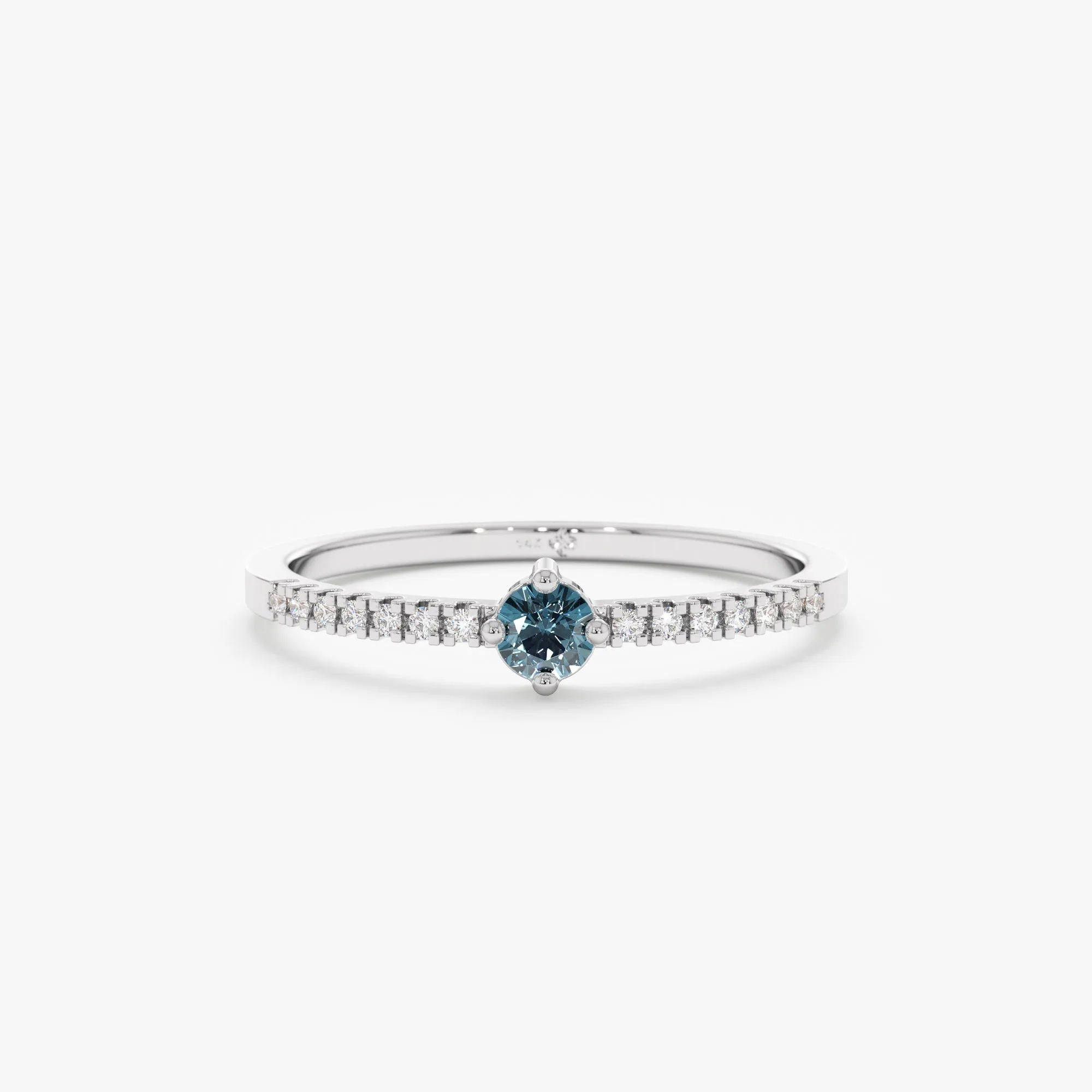 Blue Topaz and Diamond Engagement Ring, Angela