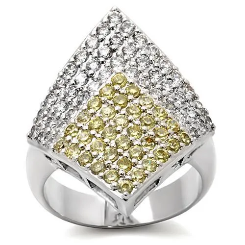 Brass Ring with AAA Grade CZ in Topaz for Women Style 0W220