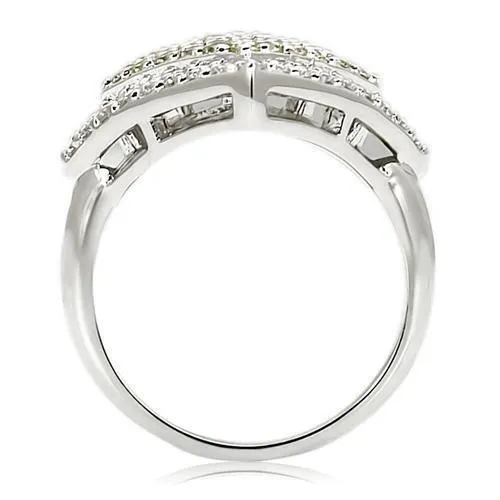 Brass Ring with AAA Grade CZ in Topaz for Women Style 0W220