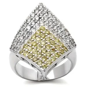 Brass Ring with AAA Grade CZ in Topaz for Women Style 0W220