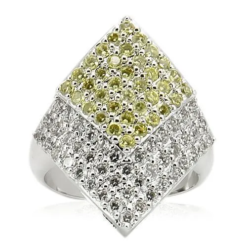 Brass Ring with AAA Grade CZ in Topaz for Women Style 0W220