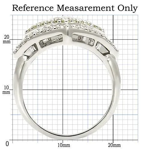Brass Ring with AAA Grade CZ in Topaz for Women Style 0W220