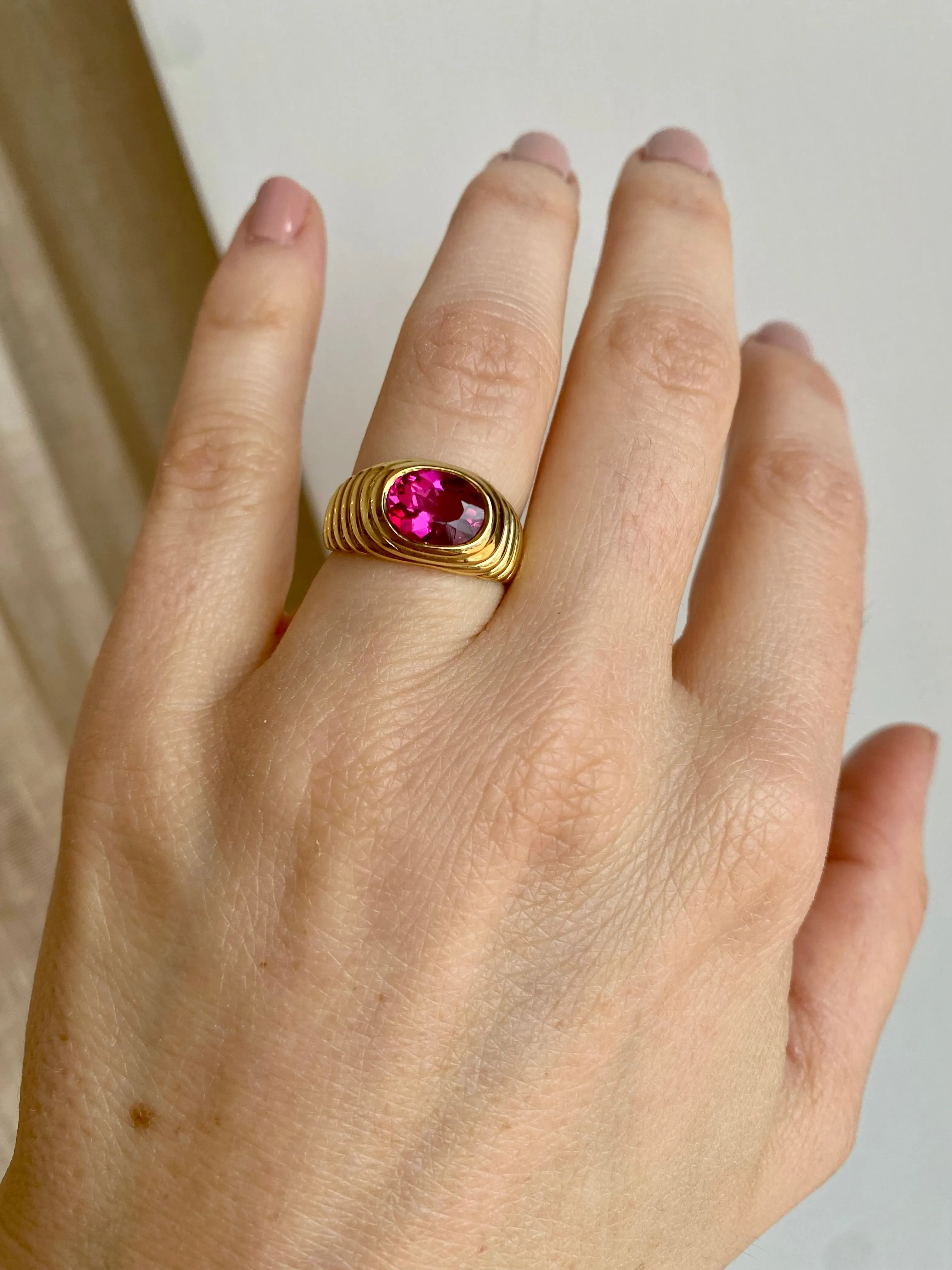 Bulgari 5 Carat Tourmaline Gold Vintage Ring