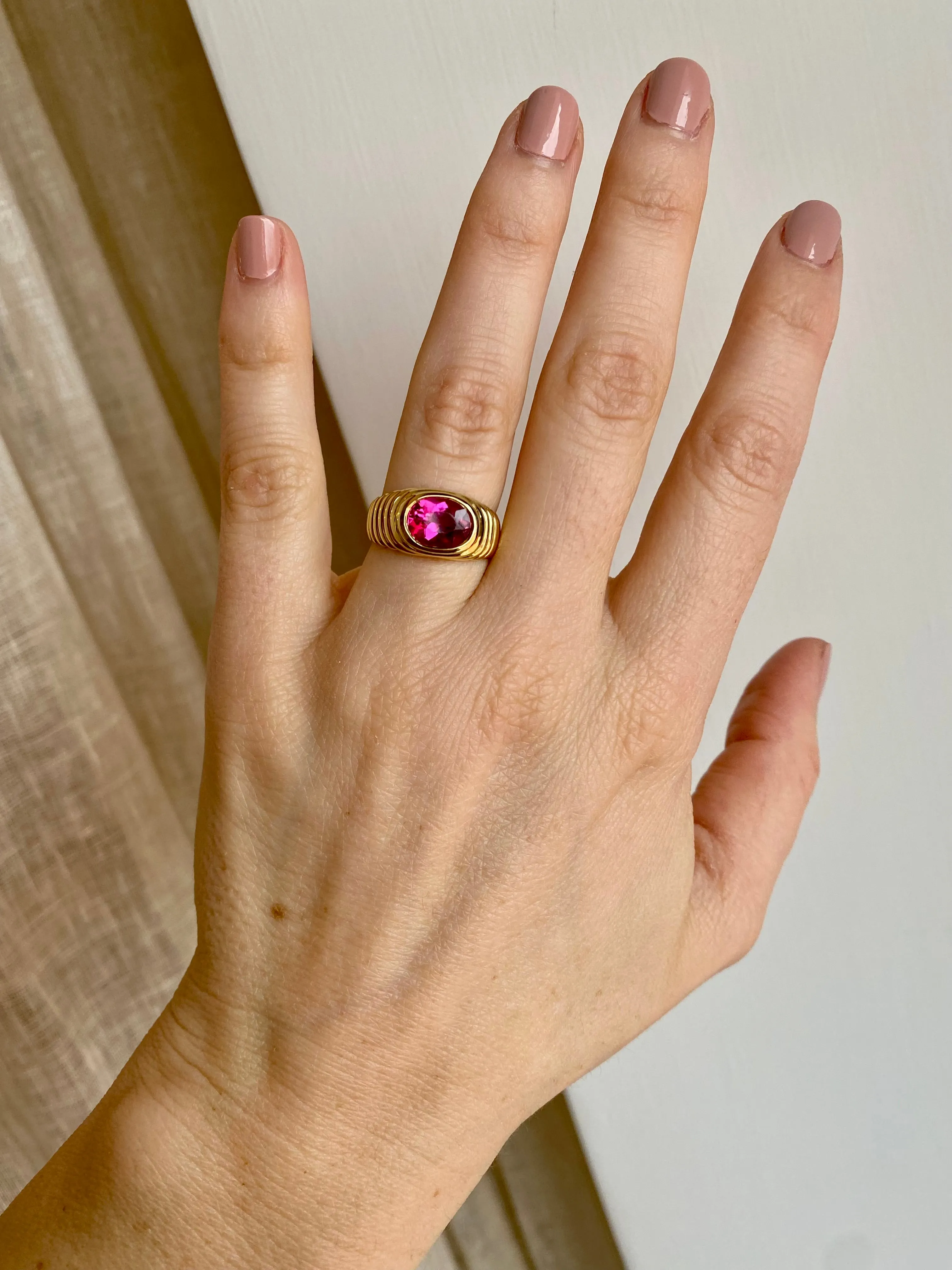 Bulgari 5 Carat Tourmaline Gold Vintage Ring