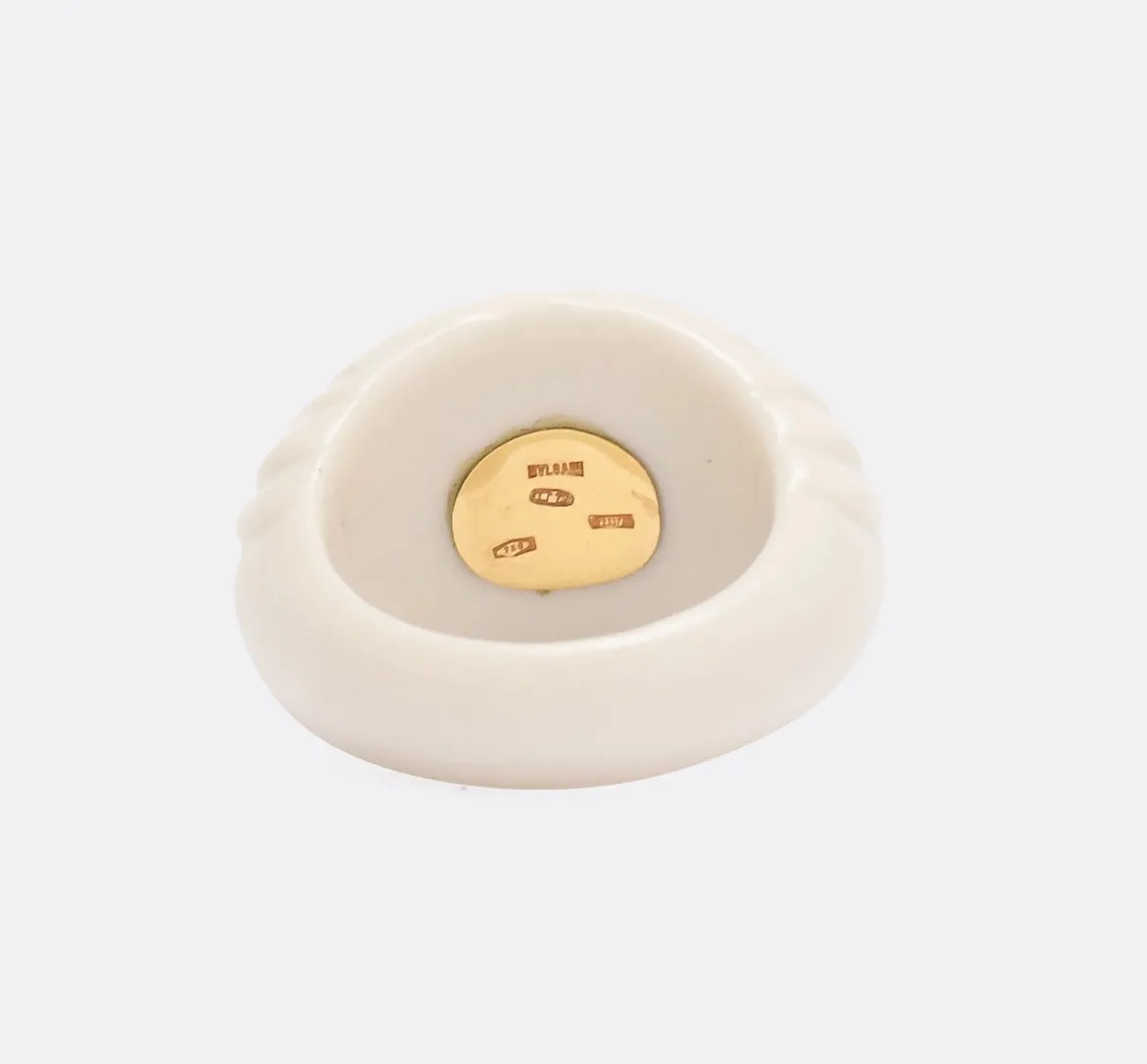 Bulgari Chandra Porcelain Citrine Gold Ring
