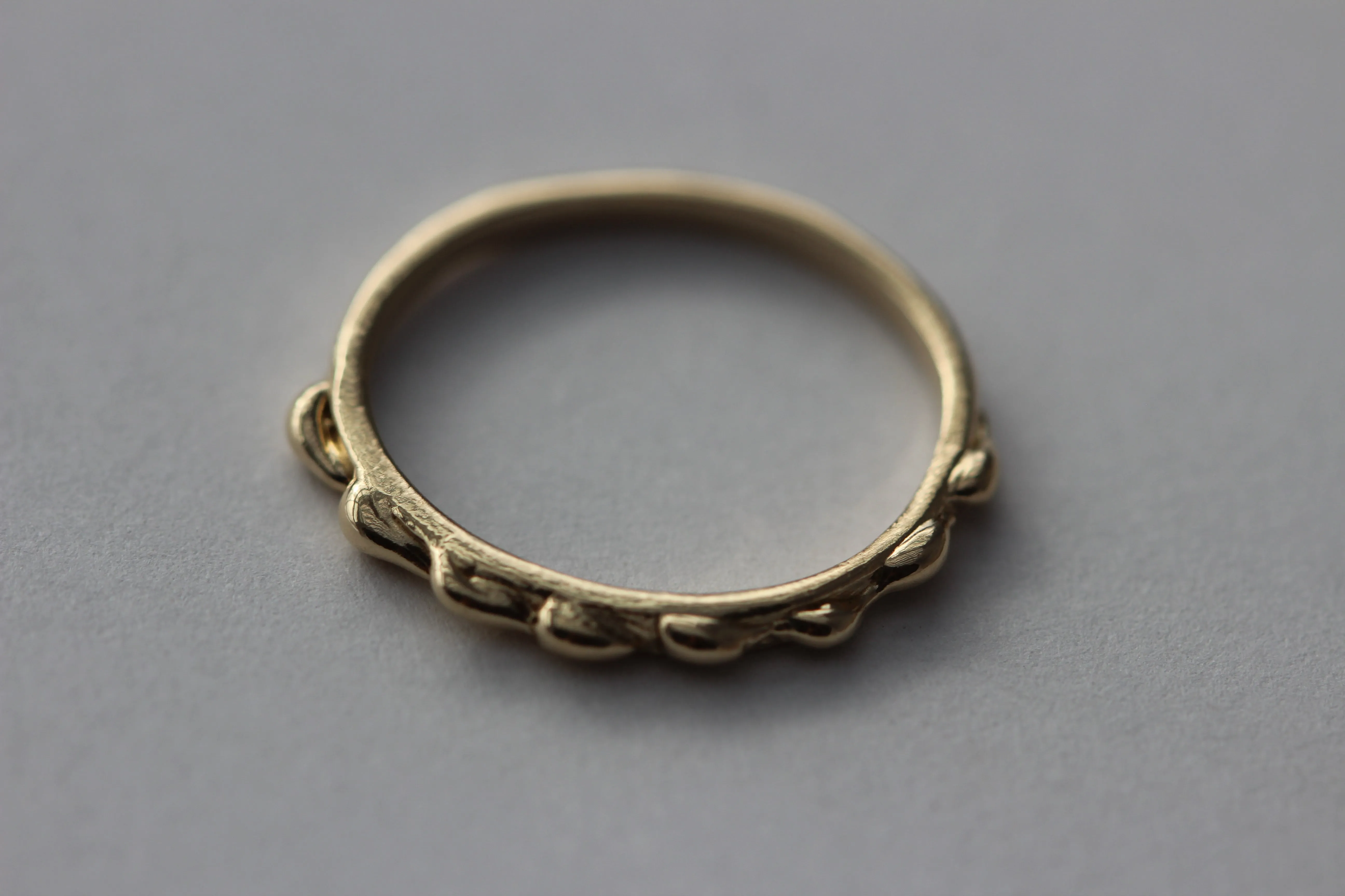 Bumpy 14k Yellow Gold Ring – Unique Textured Stackable Band
