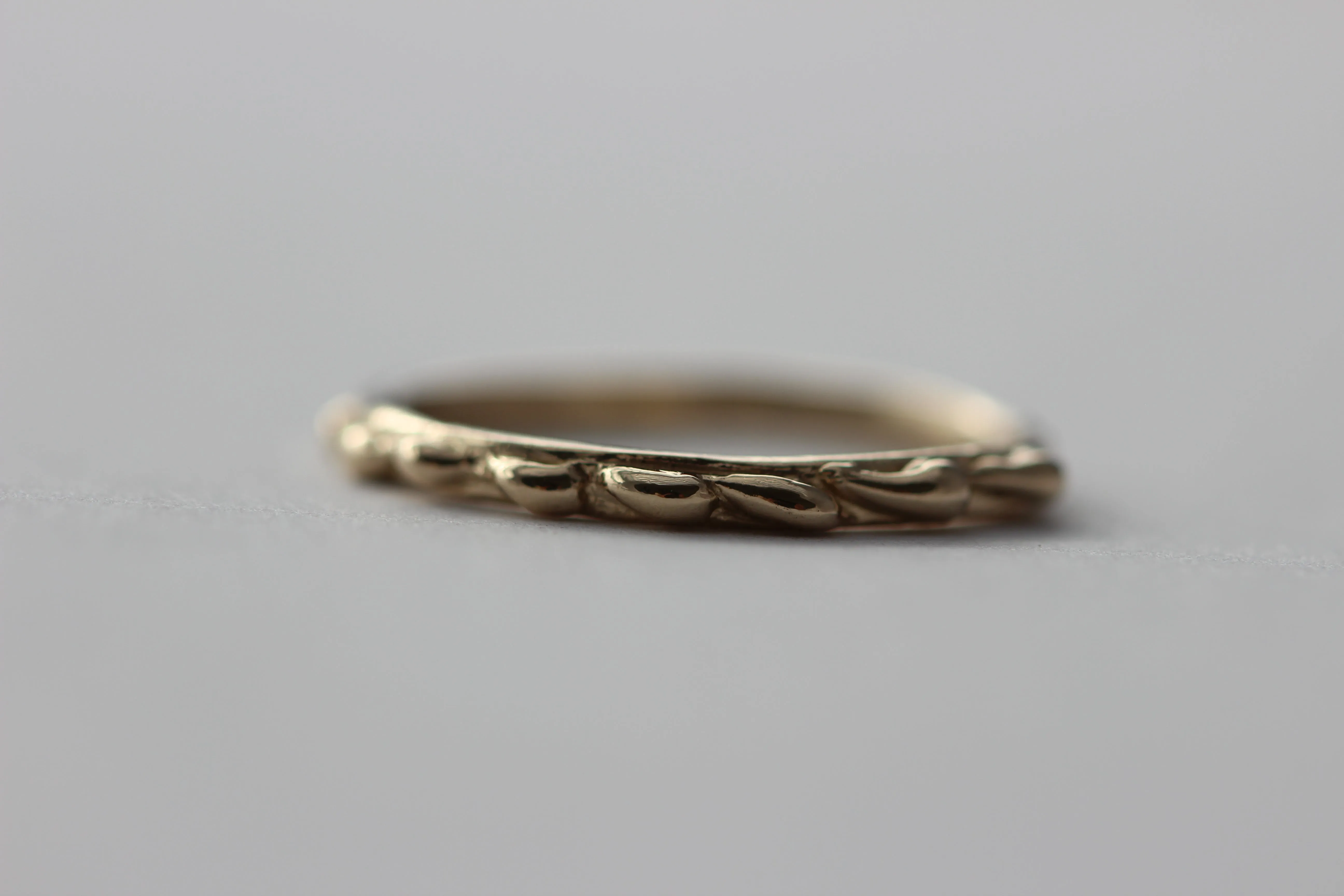 Bumpy 14k Yellow Gold Ring – Unique Textured Stackable Band