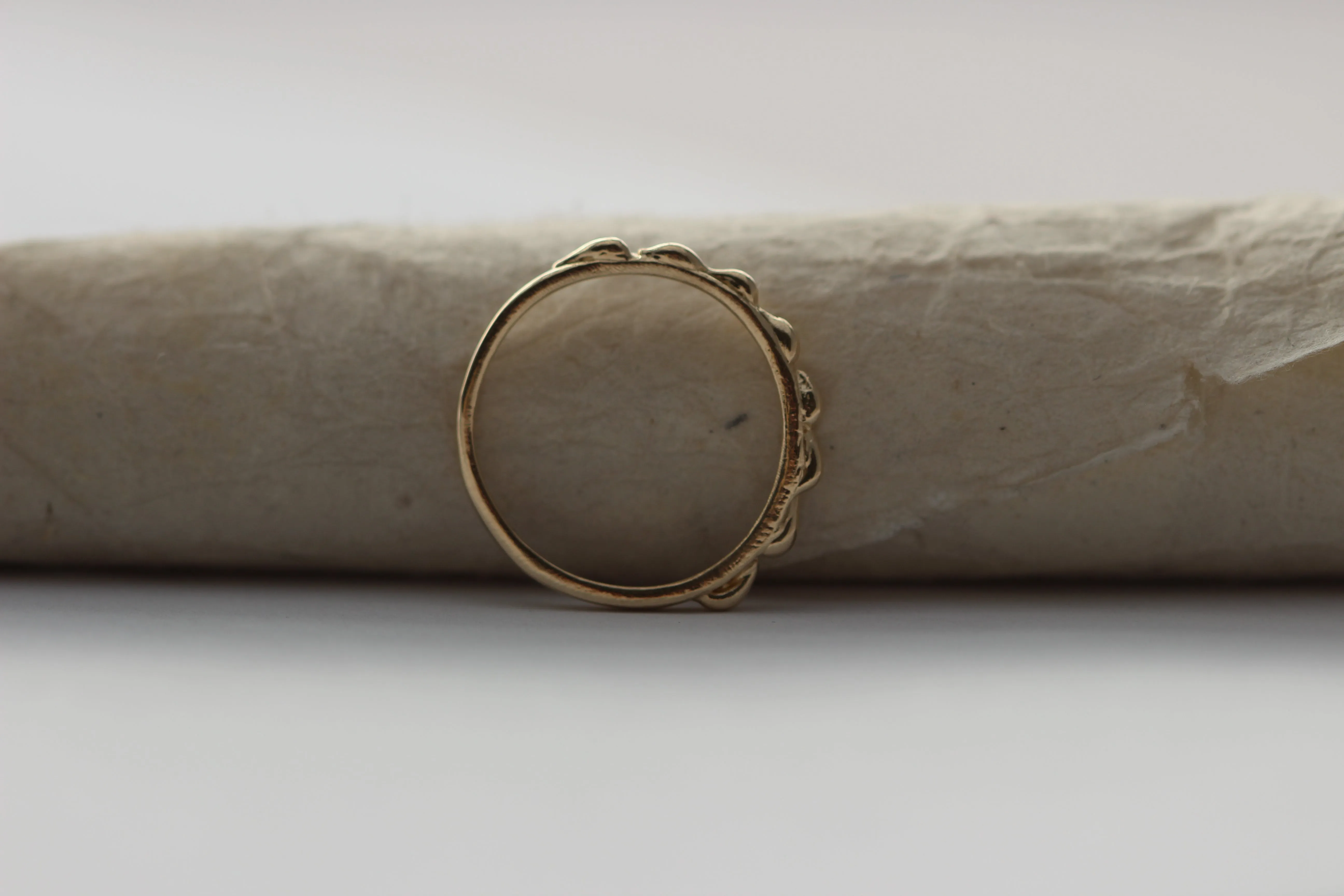 Bumpy 14k Yellow Gold Ring – Unique Textured Stackable Band