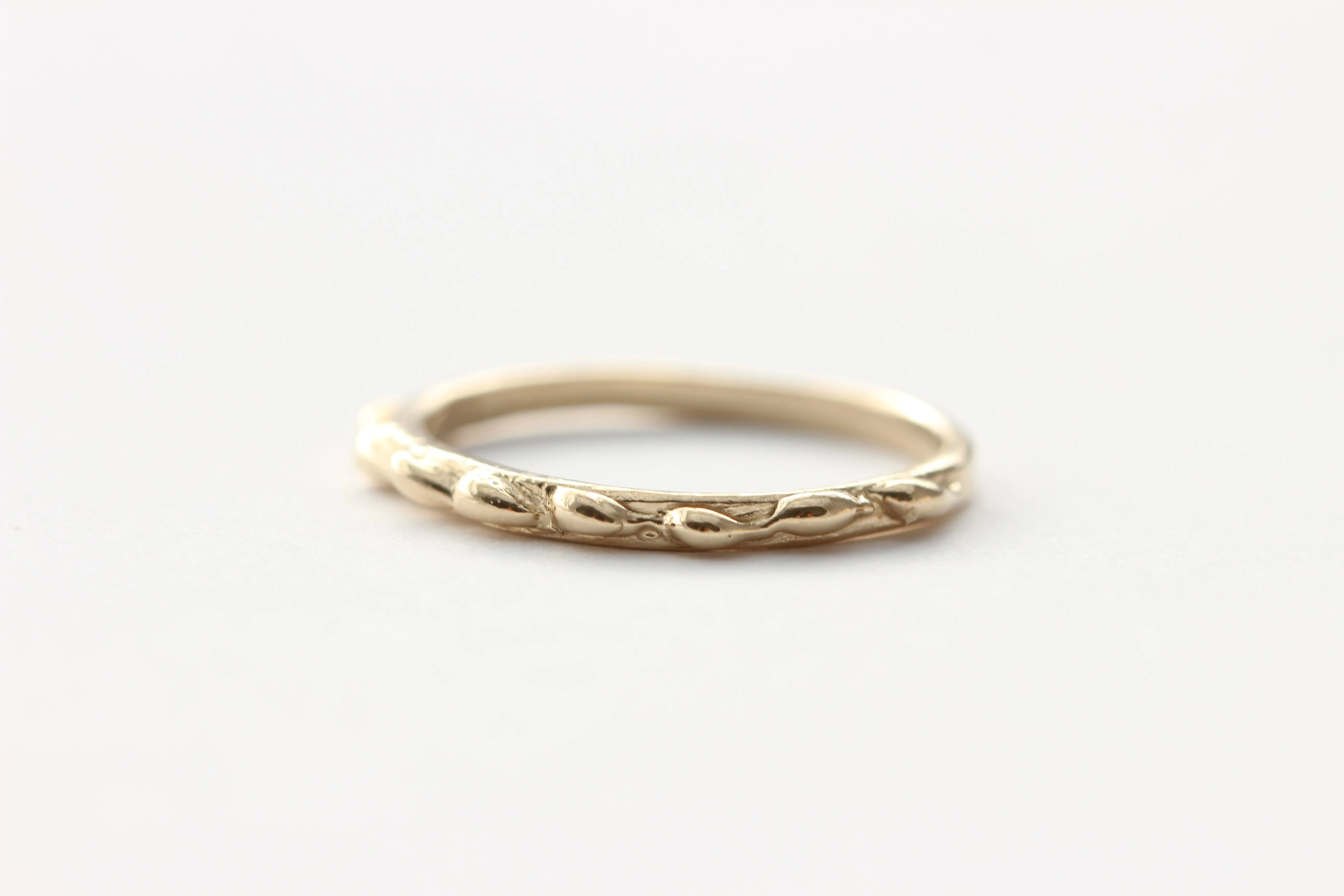 Bumpy 14k Yellow Gold Ring – Unique Textured Stackable Band