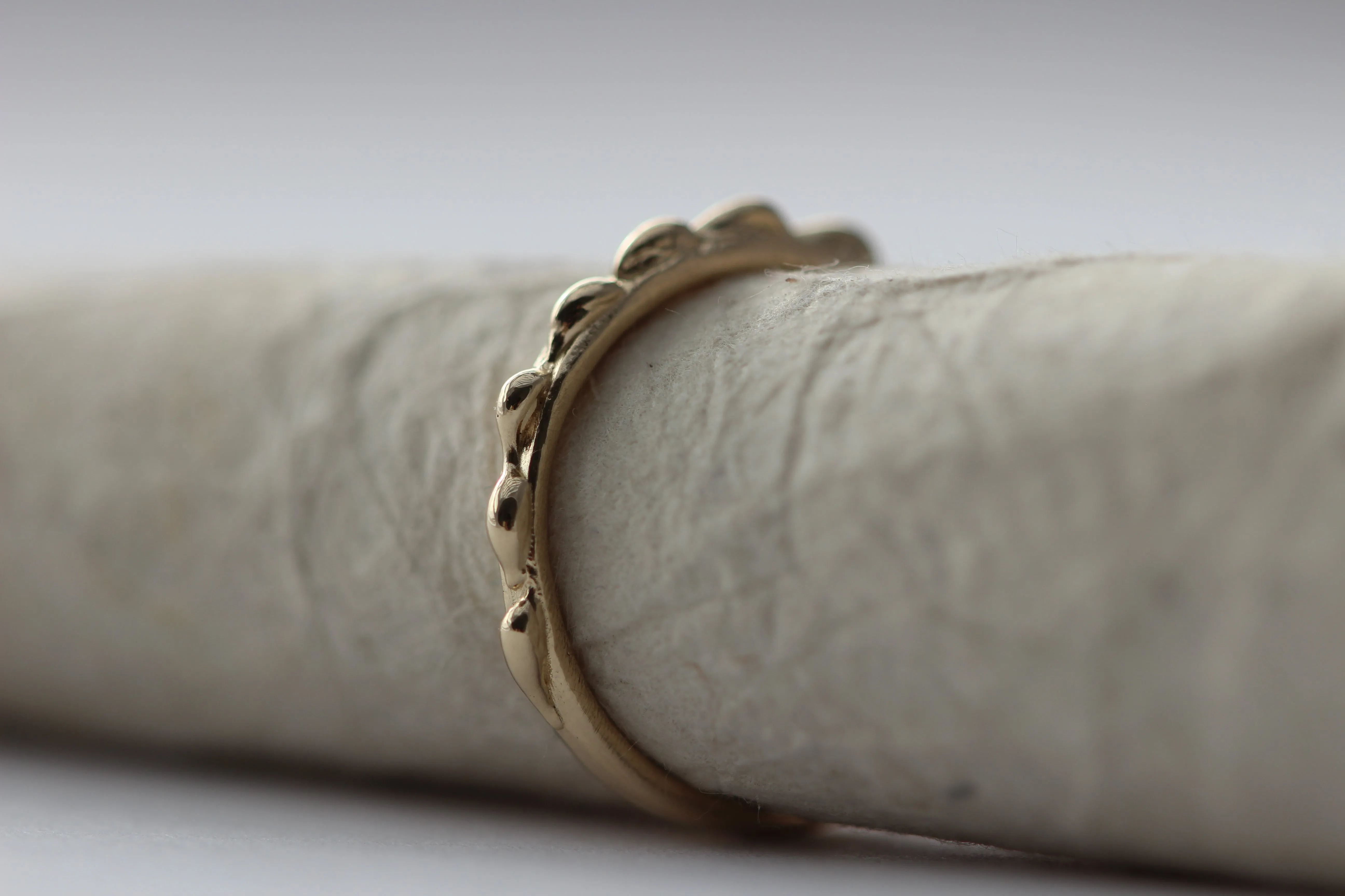 Bumpy 14k Yellow Gold Ring – Unique Textured Stackable Band