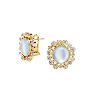 Cabochon Diamond Cluster Earrings