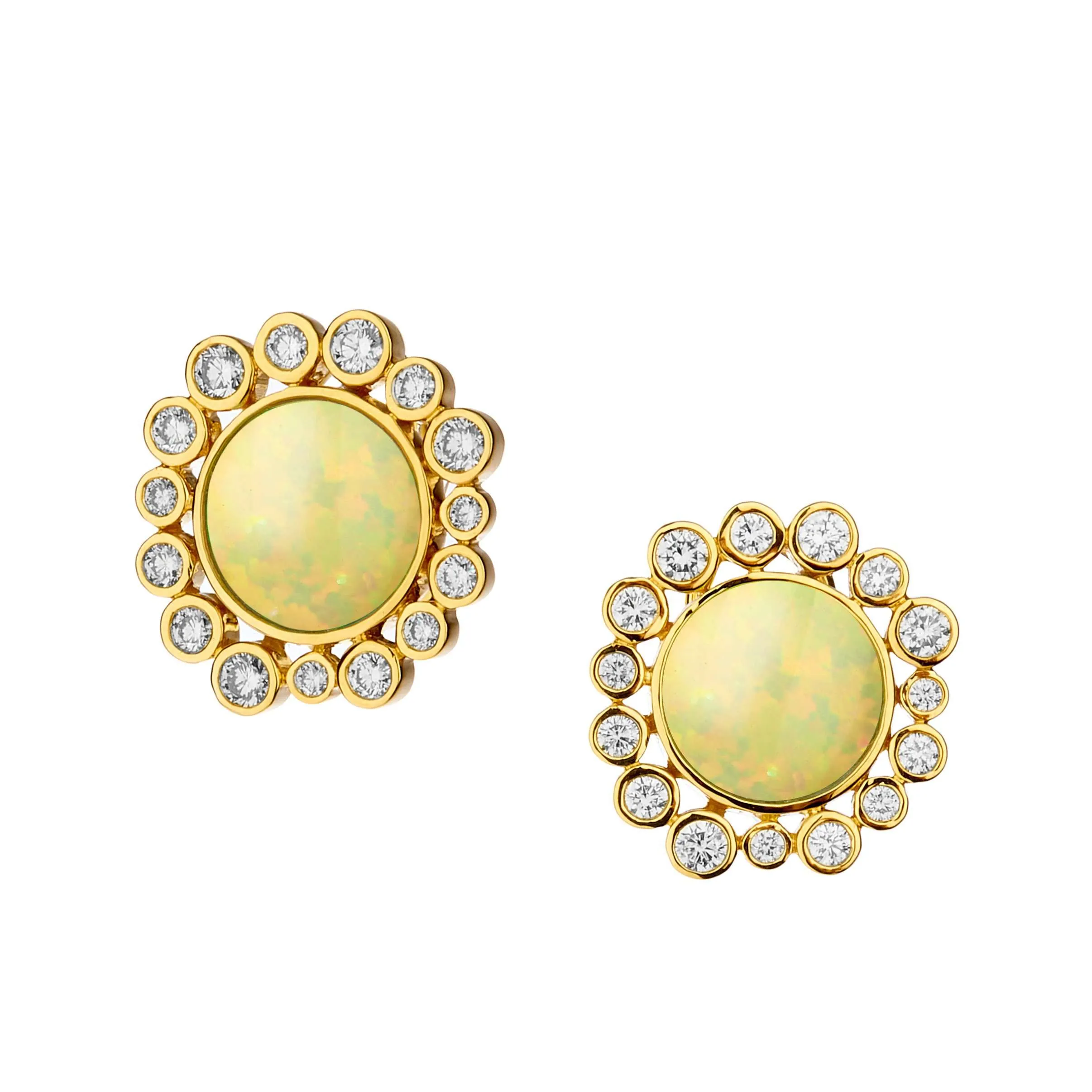 Cabochon Diamond Cluster Earrings