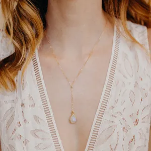CELESTE Moonstone Y Necklace