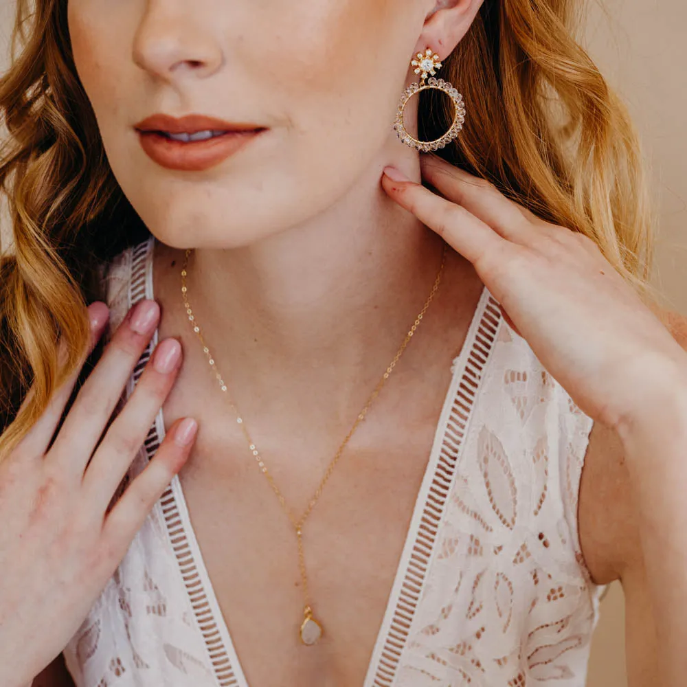 CELESTE Moonstone Y Necklace