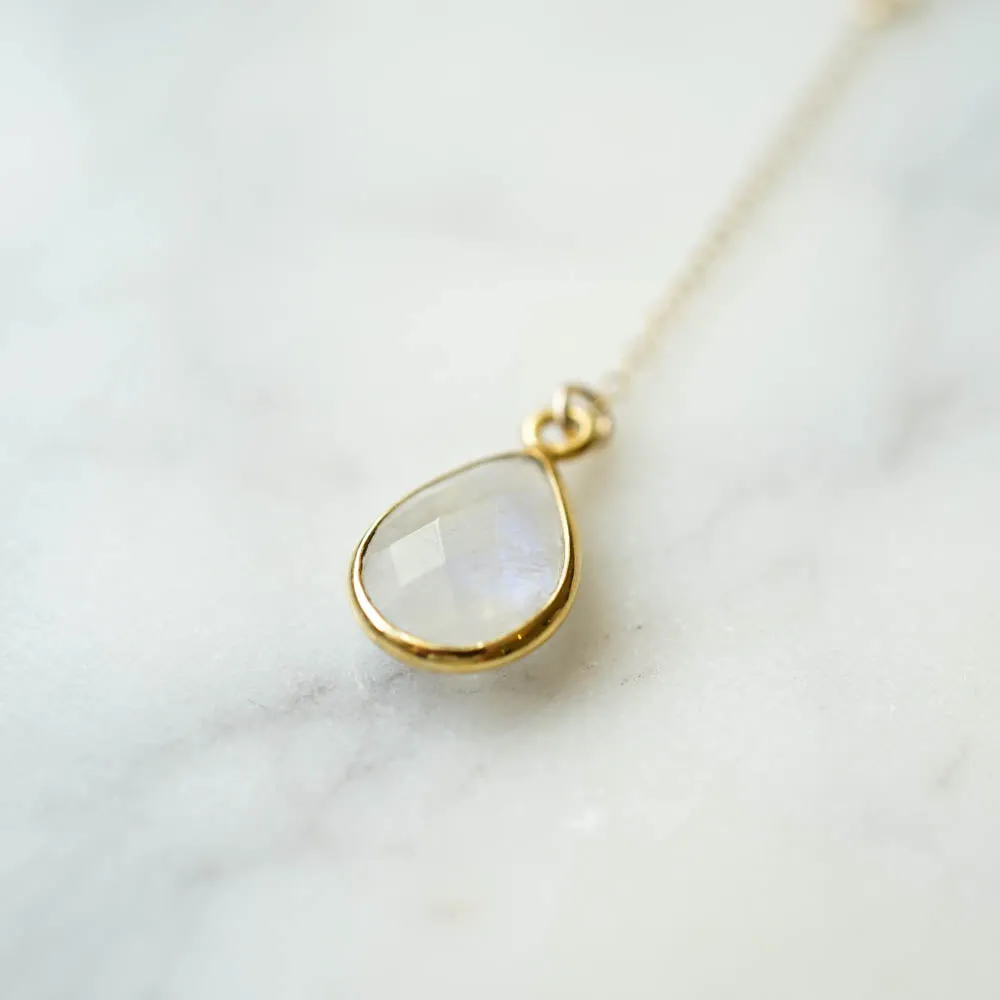 CELESTE Moonstone Y Necklace