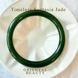 Certified Genuine Siberian deep spinach green nephrite jade mini bracelet bangle - inner diameter 53mm
