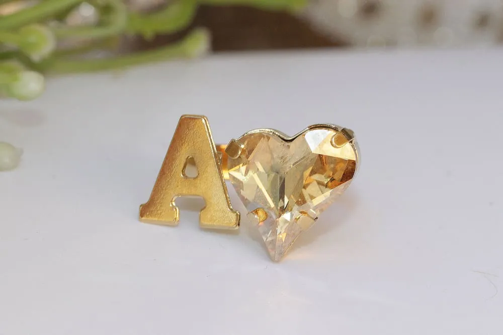 CHAMPAGNE HEART RING