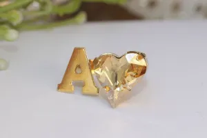 CHAMPAGNE HEART RING