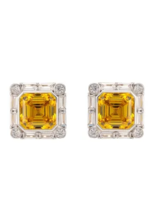 Chatsworth Clip On Earrings Citrine Silver