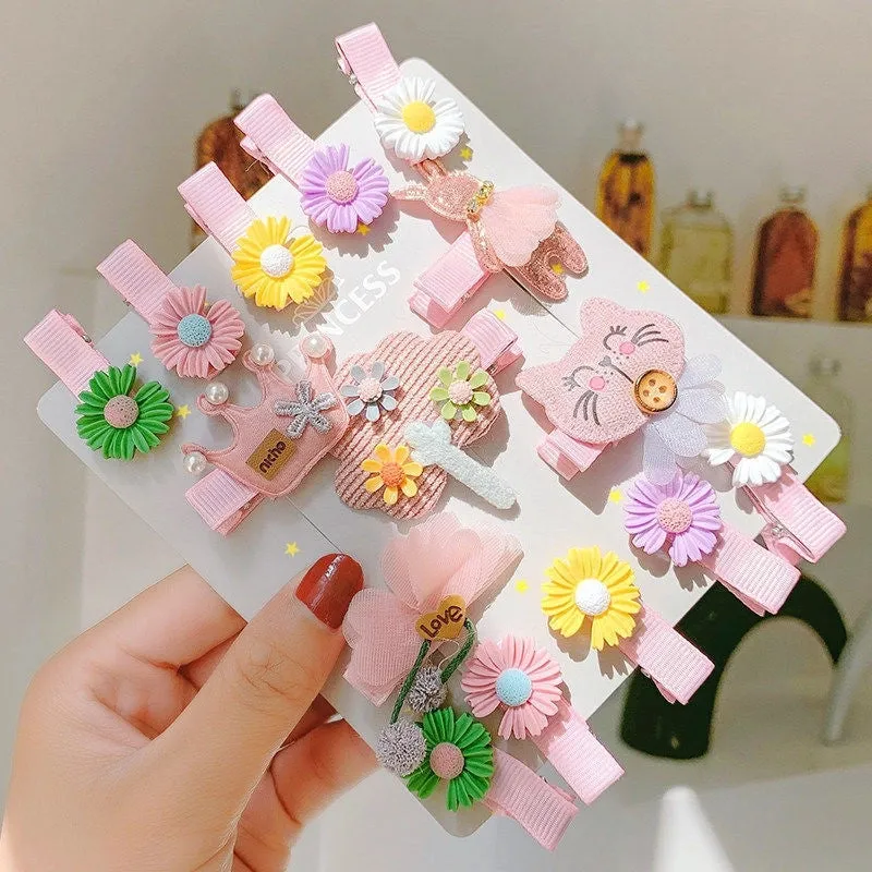 Children's Hairpin Set Manual Clip Package Cloth Art Hairpin Side Clip Bangs Clip