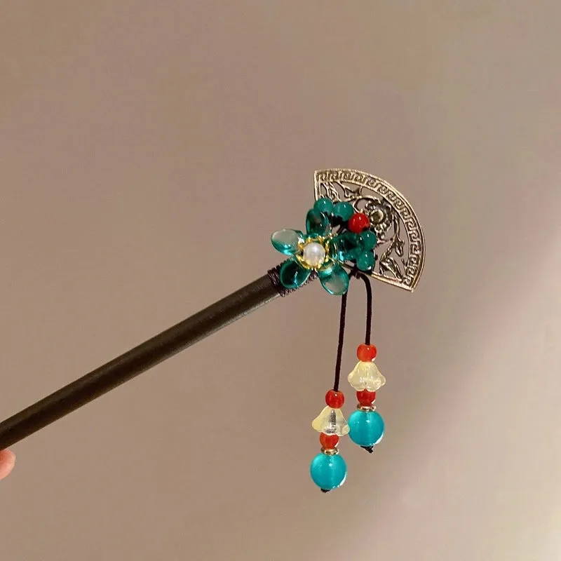 Chinoiserie Elegant Lady Flower Alloy Hairpin