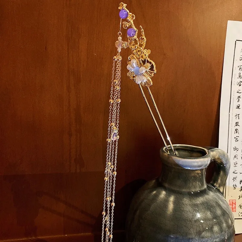 Chinoiserie Elegant Lady Flower Alloy Hairpin
