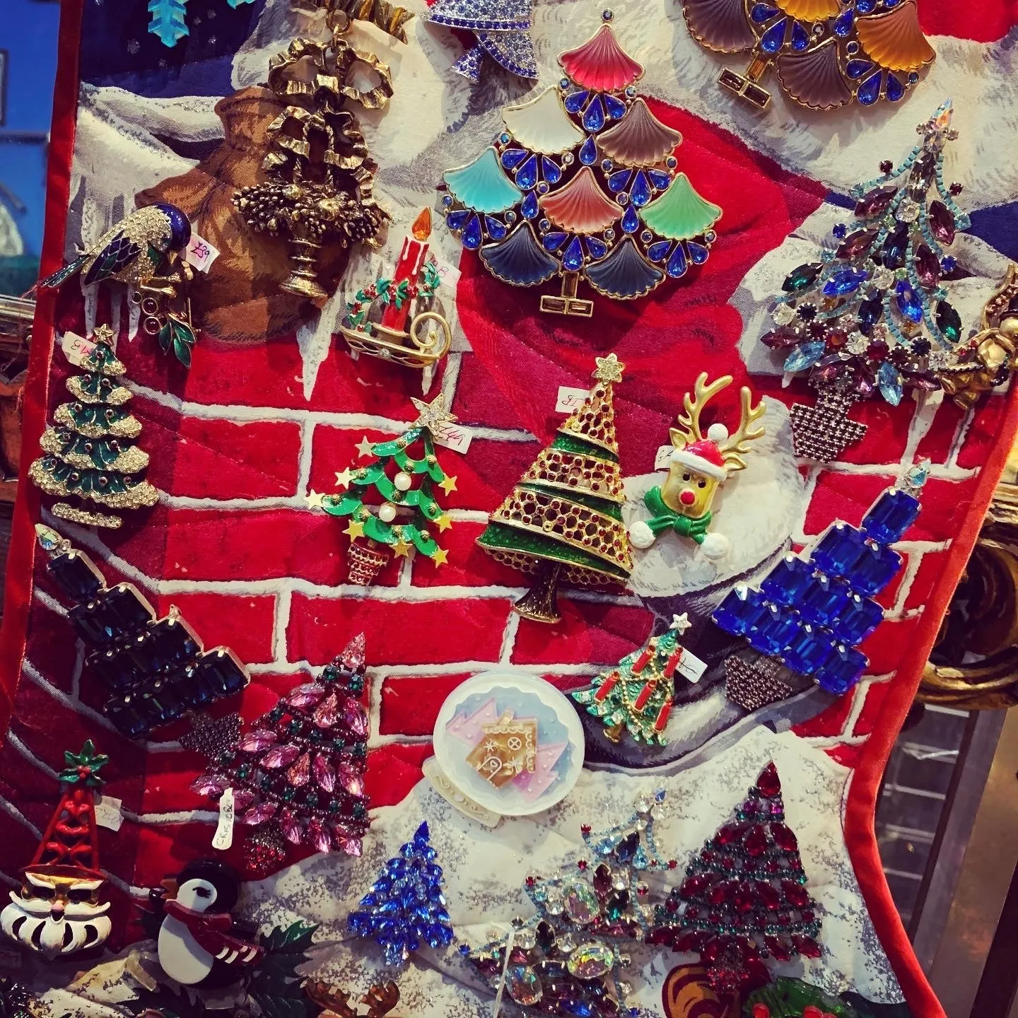 Christmas Tree brooch with candles by Butler and Wilson