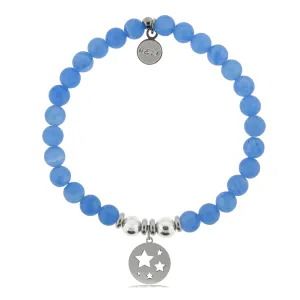 Congratulations Charm with Azure Blue Jade Charity Bracelet