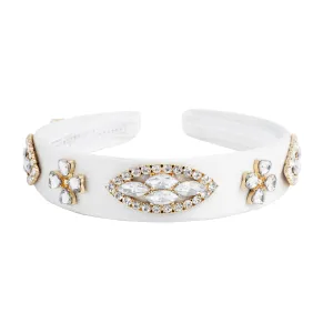 CROWNED IN WHITE CRYSTAL HEADBAND