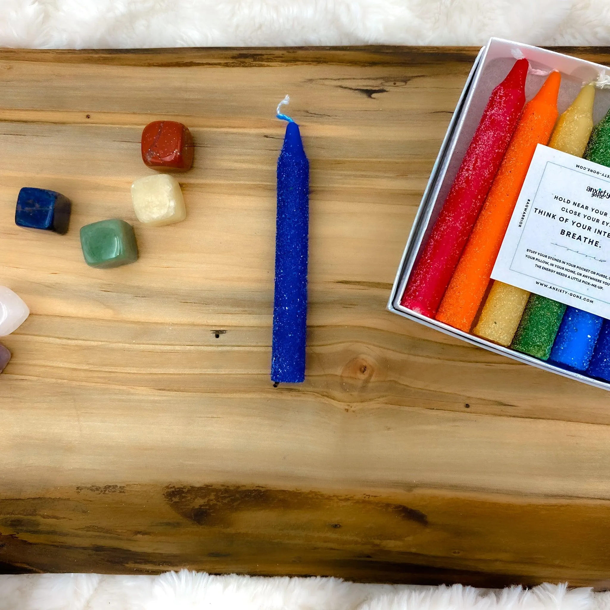 Crystal Sprinkled Chakra Candles 4" Pillars