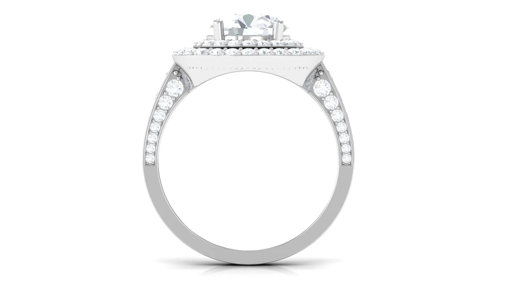 Cubic Zirconia Double Halo Engagement Ring