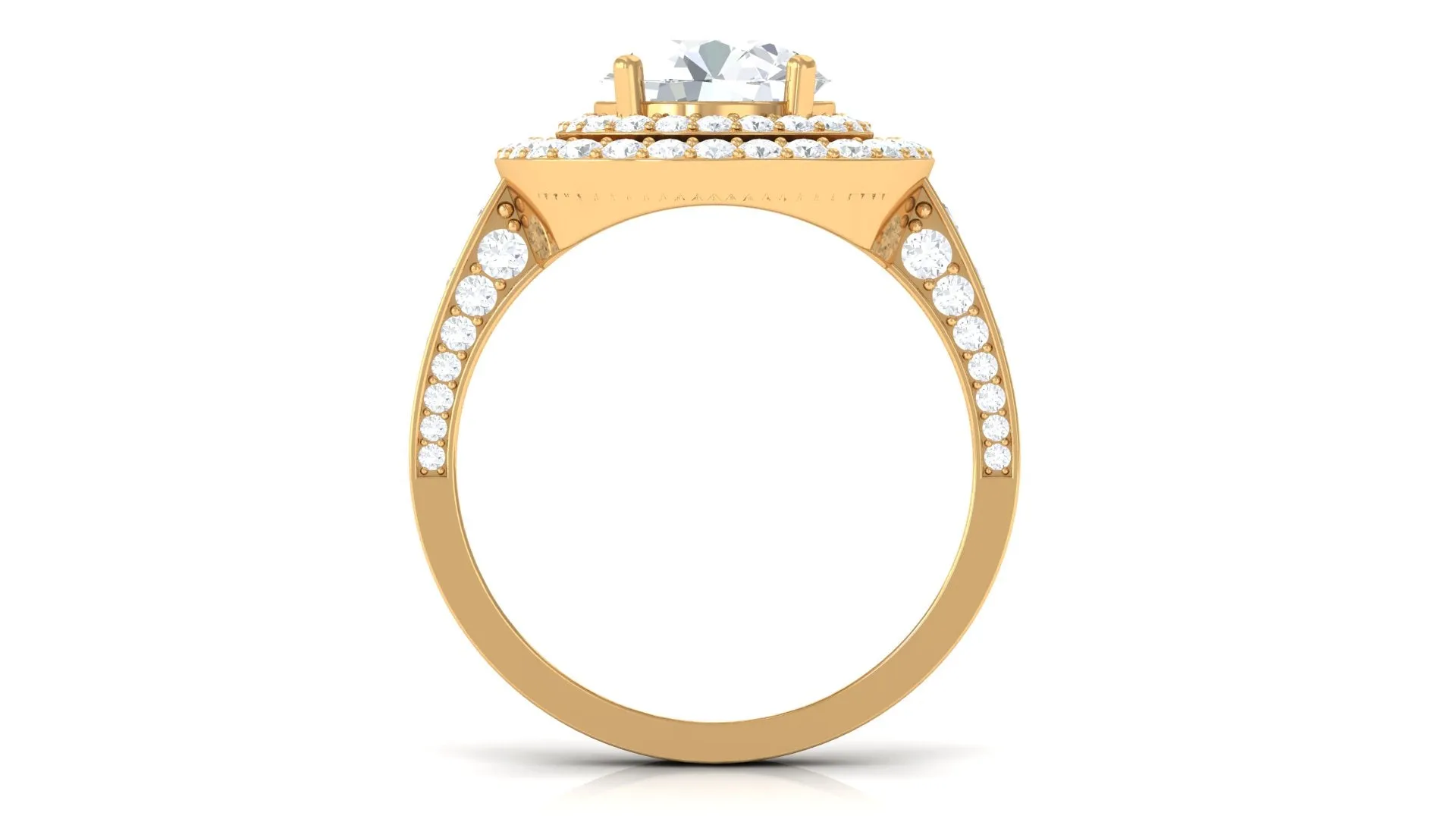 Cubic Zirconia Double Halo Engagement Ring