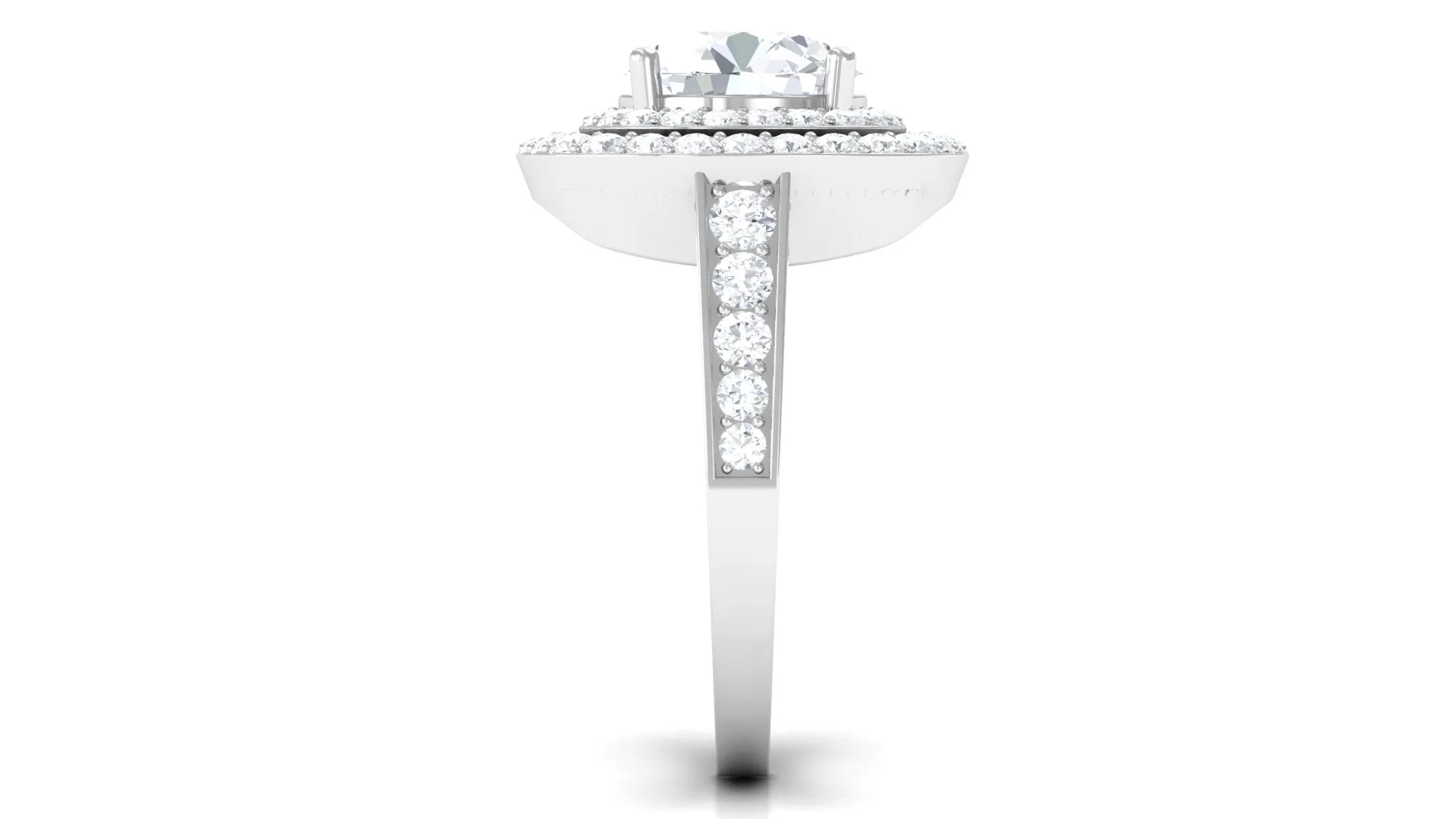 Cubic Zirconia Double Halo Engagement Ring