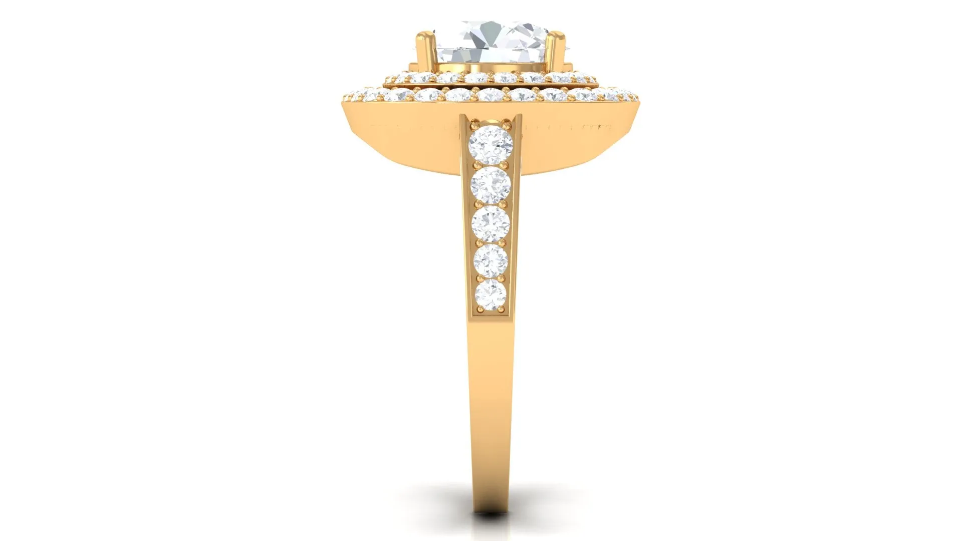Cubic Zirconia Double Halo Engagement Ring