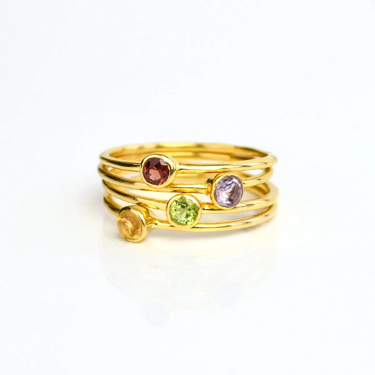Dainty Stackable Blue Topaz Ring : December Birthstone