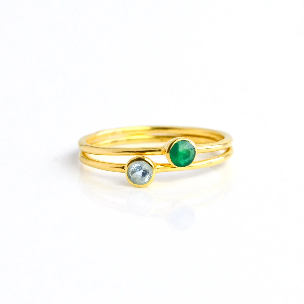 Dainty Stackable Blue Topaz Ring : December Birthstone