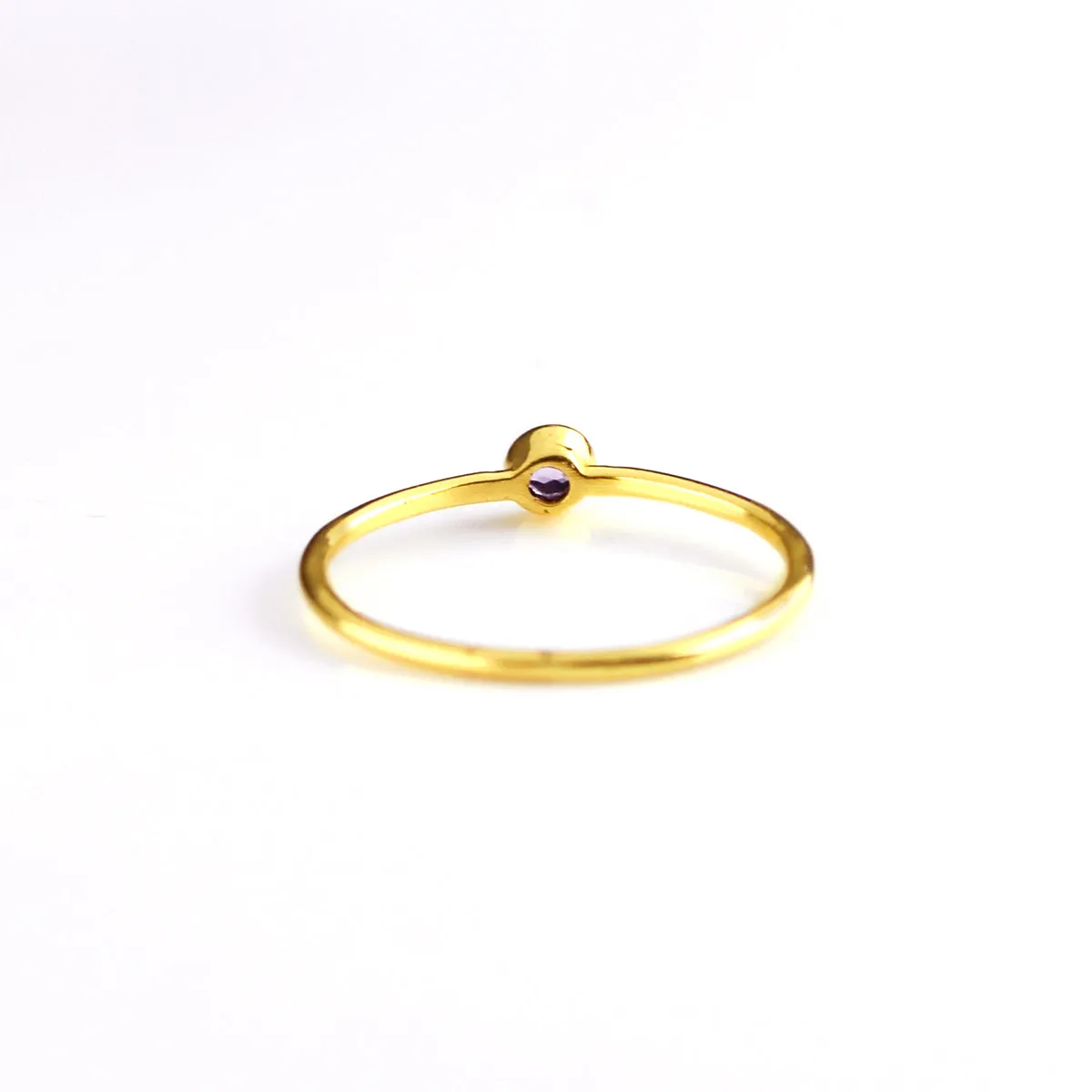 Dainty Stackable Blue Topaz Ring : December Birthstone