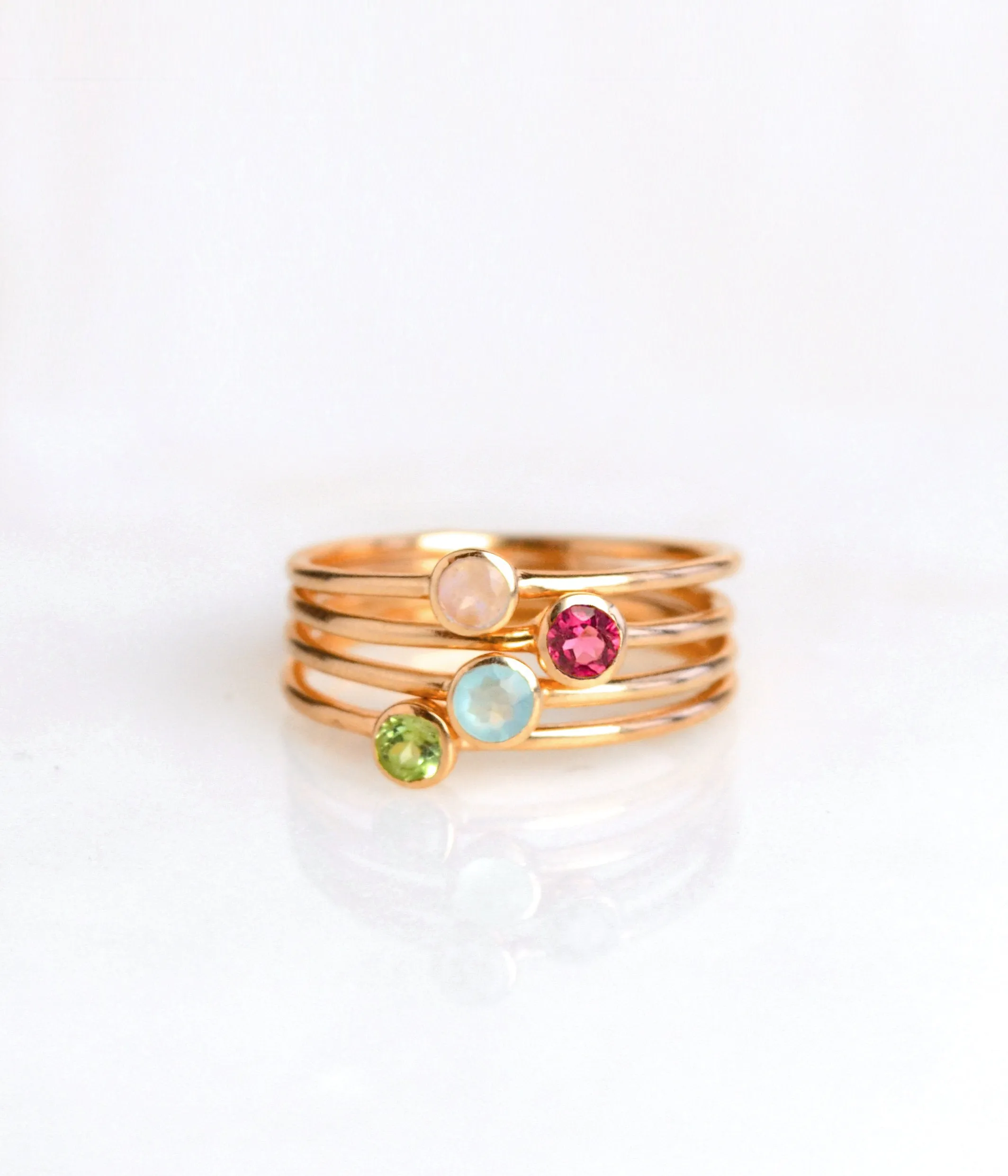 Dainty Stackable Blue Topaz Ring : December Birthstone